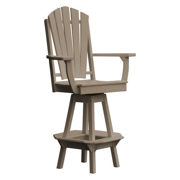 Adirondack Swivel Bar Chair w/Arms Outdoor Chair Weathered Wood (Sold Out)