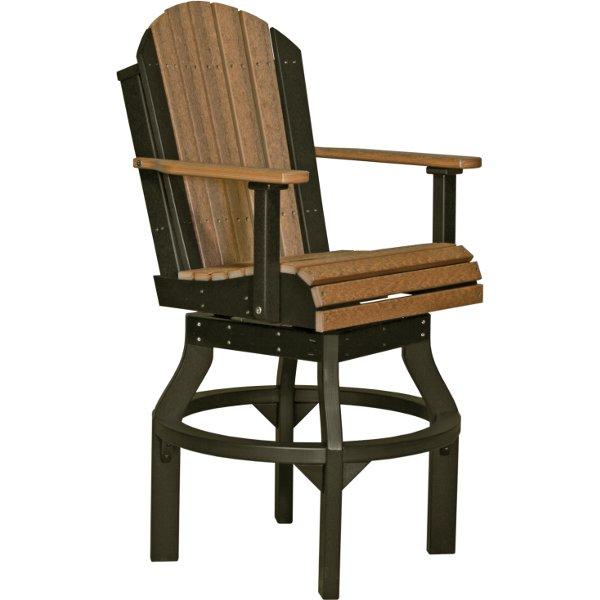 Adirondack Swivel Chair Swivel Chair Bar Height / Antique Mahogany &amp; Black