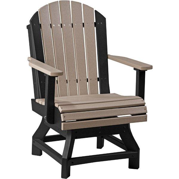 Adirondack Swivel Chair Swivel Chair Dining Height / Weatherwood &amp; Black