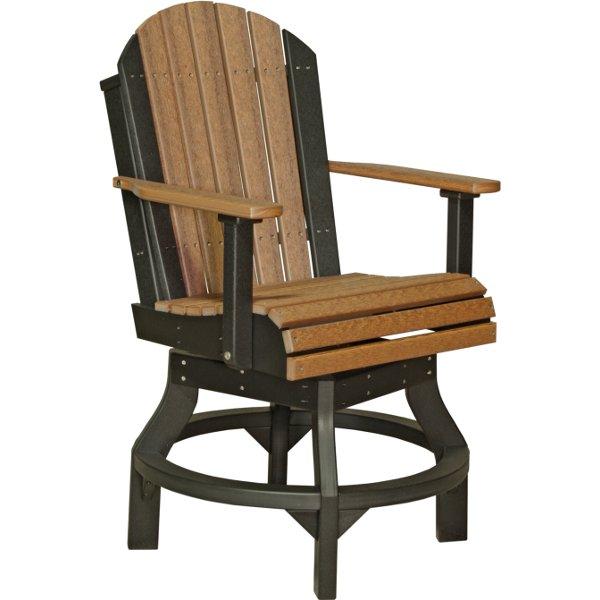 Adirondack Swivel Chair Swivel Chair Counter Height / Antique Mahogany &amp; Black