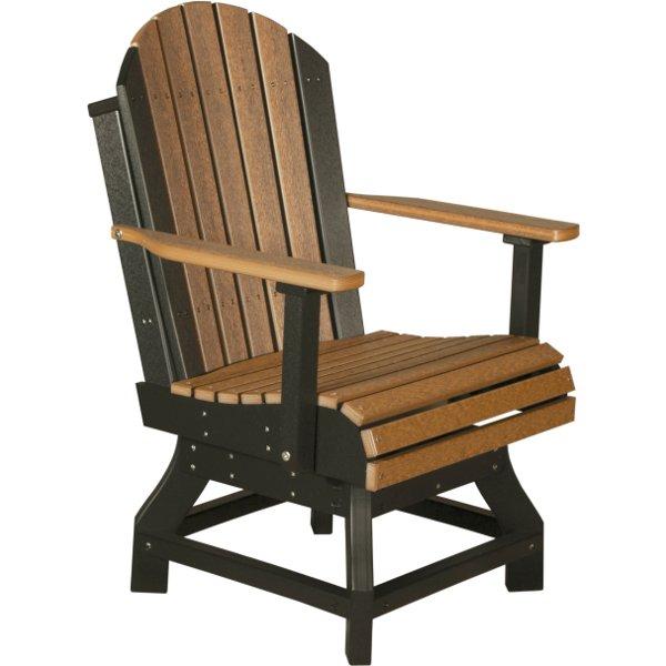 Adirondack Swivel Chair Swivel Chair Dining Height / Antique Mahogany &amp; Black