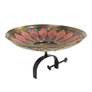 African Daisy Birdbath Birdbath Birdbath with Over Rail Bracket