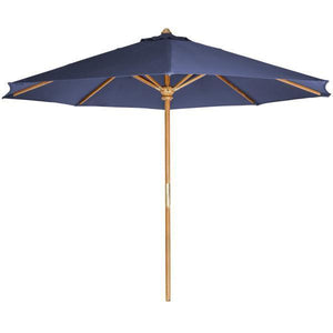 All Things Cedar 10' Teak Market Umbrella & Canopy Umbrella & Canopy Blue