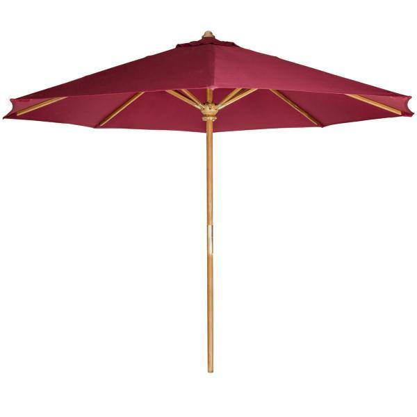 All Things Cedar Tu90-r 10 ft. Teak Market Umbrella & Canopy Red All Things Cedar Tu90-r 10 ft. Teak Market Umbrella & Canopy Red