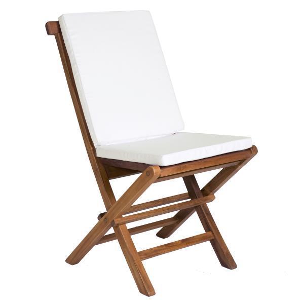 All Things Cedar 5-Piece Octagon Folding Table &amp; Folding Chair Set &amp; Cushion dining set White