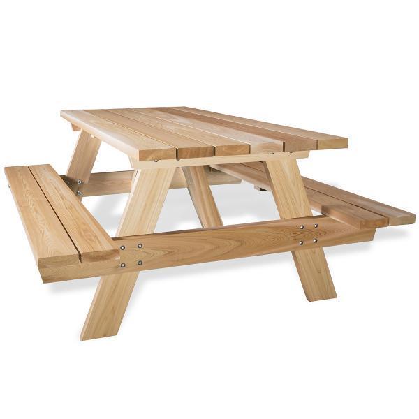 All Things Cedar 6 ft Picnic Table with Attached Benches Picnic Table