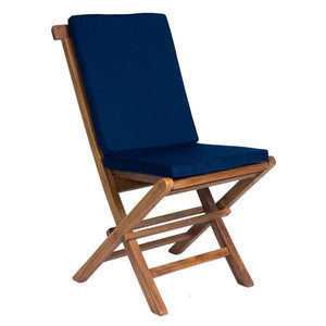 9-Piece Twin Butterfly Leaf Teak Extension Table Folding Chair Set with Cushions Dining Set