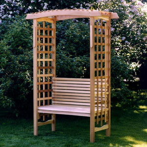 Cedar Garden Arbor with Bench - The Charming Bench Company
