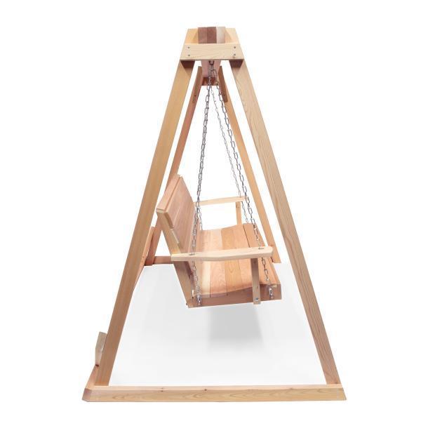 All Things Cedar Swing with A-Frame Set Porch Swings 6&#39; Swing Frame &amp; 4&#39; Porch Swing Set / back yard swing