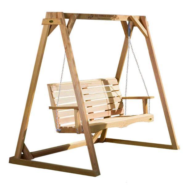 All Things Cedar Swing with A-Frame Set / back yard swing