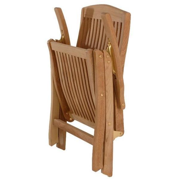 All Things Cedar Teak 5 Position Folding Arm Chair Outdoor Chairs
