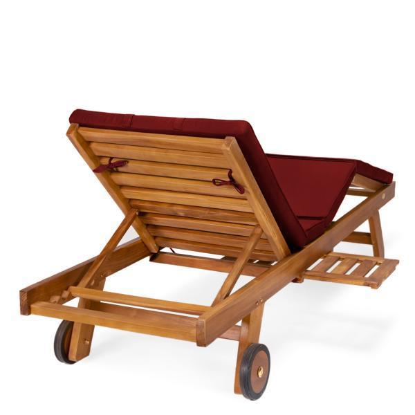 All Things Cedar Teak Multi-Position Chaise Lounger &amp; Cushion Outdoor Chairs No Cushion