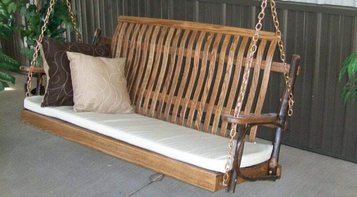 Amish Hickory Porch Swing by A L Furniture The Charming Bench