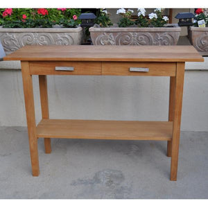 Anderson Teak Atlanta Rectangular Serving Table With 2 Drawers And 1 Shelf Outdoor Tables