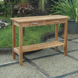 Anderson Teak Atlanta Rectangular Serving Table With 2 Drawers And 1 Shelf Outdoor Tables