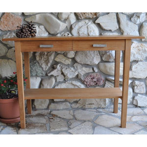 Anderson Teak Atlanta Rectangular Serving Table With 2 Drawers And 1 Shelf Outdoor Tables