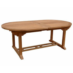 Anderson Teak Bahama 117" Oval Extension Table With Double Extensions Outdoor Tables