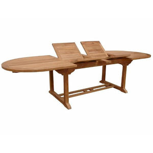 Anderson Teak Bahama 117" Oval Extension Table With Double Extensions Outdoor Tables
