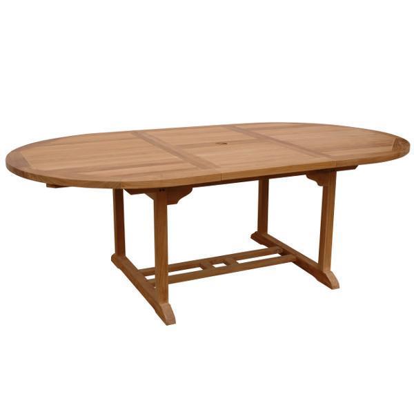 Anderson Teak Bahama 87&quot; Oval Extension Table Extra Thick Wood Outdoor Tables