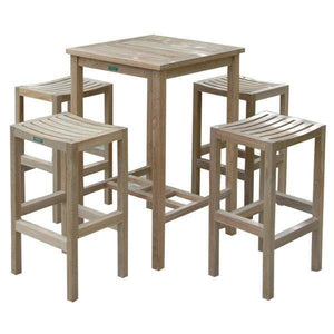 Anderson Teak Bahama Montego 5-Pieces Square Bar Set Bar Set