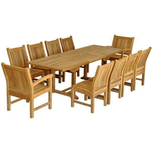 Anderson Teak Bahama Sahara 11-Pieces 8' Rectangular Dining Set Dining Set