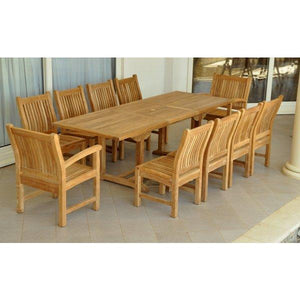 Anderson Teak Bahama Sahara 11-Pieces 8' Rectangular Dining Set Dining Set