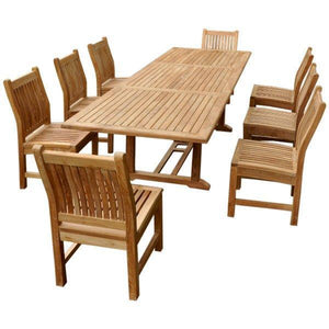 Anderson Teak Bahama Sahara 9-Pieces 10' Rectangular Dining Set Dining Set