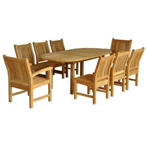 Anderson Teak Bahama Sahara 9-Pieces 78" Oval Dining Set Dining Set