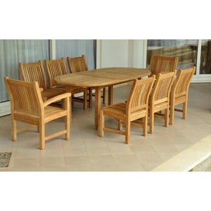 Anderson Teak Bahama Sahara 9-Pieces 78" Oval Dining Set Dining Set