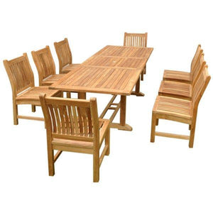 Anderson Teak Bahama Sahara 9-Pieces 8' Rectangular Dining Set Dining Set