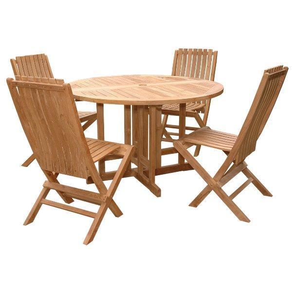 Anderson Teak Butterfly Comfort 5-Pieces Dining Table Set Dining Set