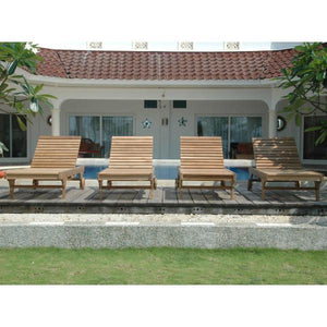 Anderson Teak Capri Sun Lounger Adjusted Back & Side Tray Lounger
