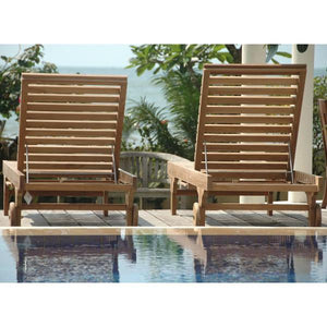 Anderson Teak Capri Sun Lounger Adjusted Back & Side Tray Lounger