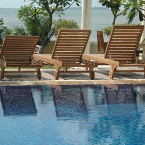 Anderson Teak Capri Sun Lounger Adjusted Back & Side Tray Lounger