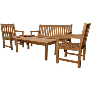 Anderson Teak Classic 3-Seater 5-Pieces Conversation Set Seating Set