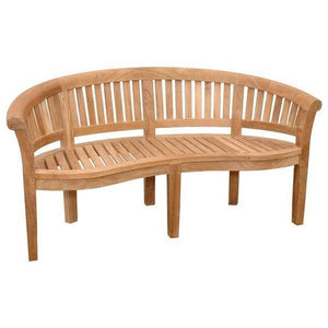 Anderson Teak Curve 3 Seater Bench Extra Thick Wood Bench