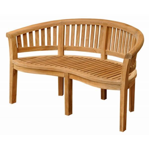 Curve 3 Seater Bench Extra Thick Wood by Anderson Teak Linen Straw