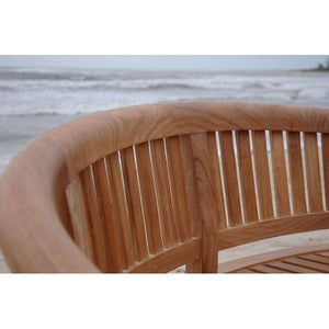 Anderson Teak Curve 3 Seater Bench Extra Thick Wood Bench