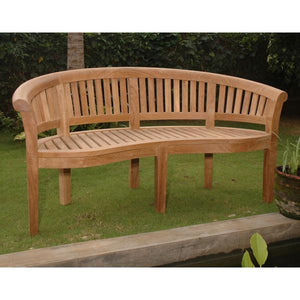 Anderson Teak Curve 3 Seater Bench Extra Thick Wood Bench