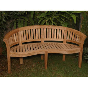 Anderson Teak Curve 3 Seater Bench Extra Thick Wood Bench