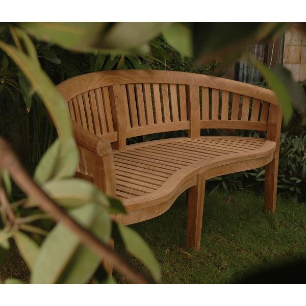 Anderson Teak Curve 3 Seater Bench Extra Thick Wood Bench