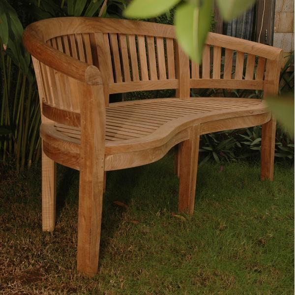 Anderson Teak Curve 3 Seater Bench Extra Thick Wood Bench
