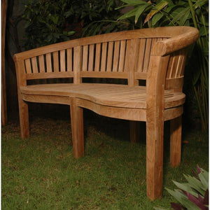 Anderson Teak Curve 3 Seater Bench Extra Thick Wood Bench