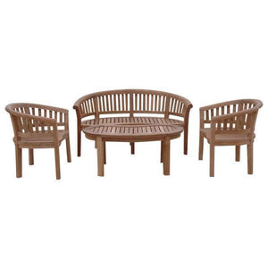 Anderson Teak Curve 4-Pieces Conversation Set Seating Set