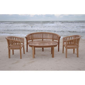 Anderson Teak Curve 4-Pieces Conversation Set Seating Set