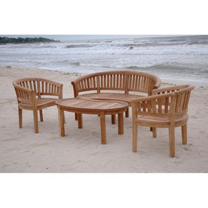 Anderson Teak Curve 4-Pieces Conversation Set Seating Set