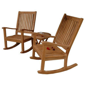 Anderson Teak Del-Amo Bahama 3-Pieces Set with Folding Round Side Table Seating Set