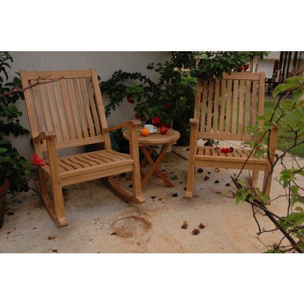 Anderson Teak Del-Amo Bahama 3-Pieces Set with Folding Round Side Table Seating Set