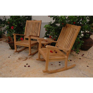 Anderson Teak Del-Amo Bahama 3-Pieces Set with Folding Round Side Table Seating Set