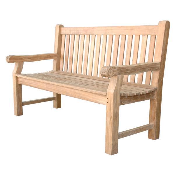 Anderson Teak Devonshire 3-Seater Extra Thick Bench With Flower Handcrafted Bench